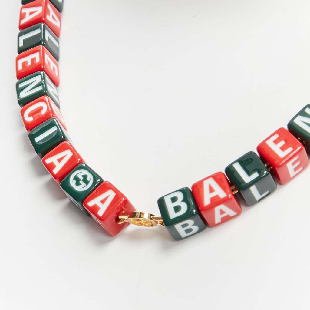 Gucci Hacker Cube Necklace Red Plastic Never worn, with tag - Back View