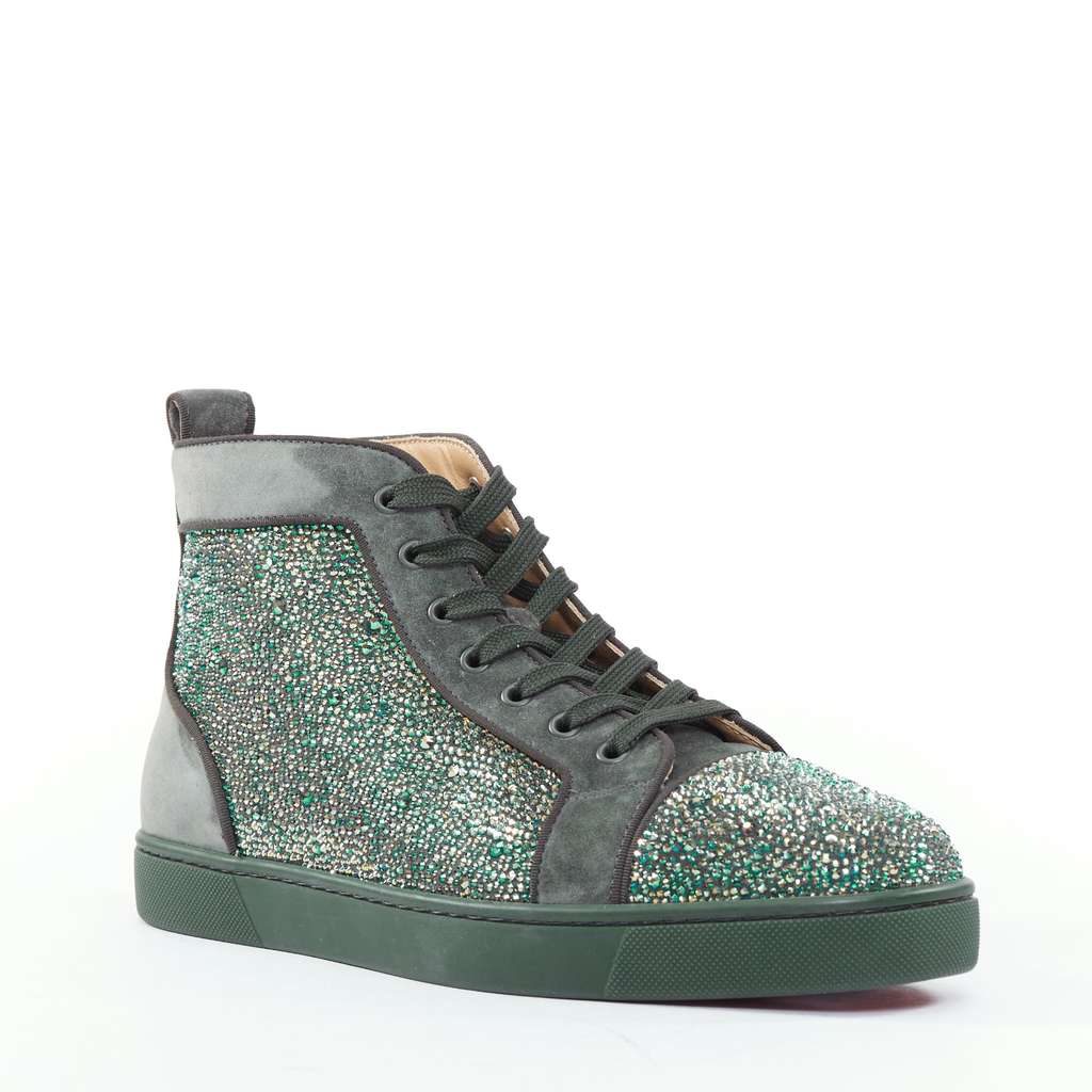 Christian Louboutin Louis Orlato Green Suede Never worn - Back View