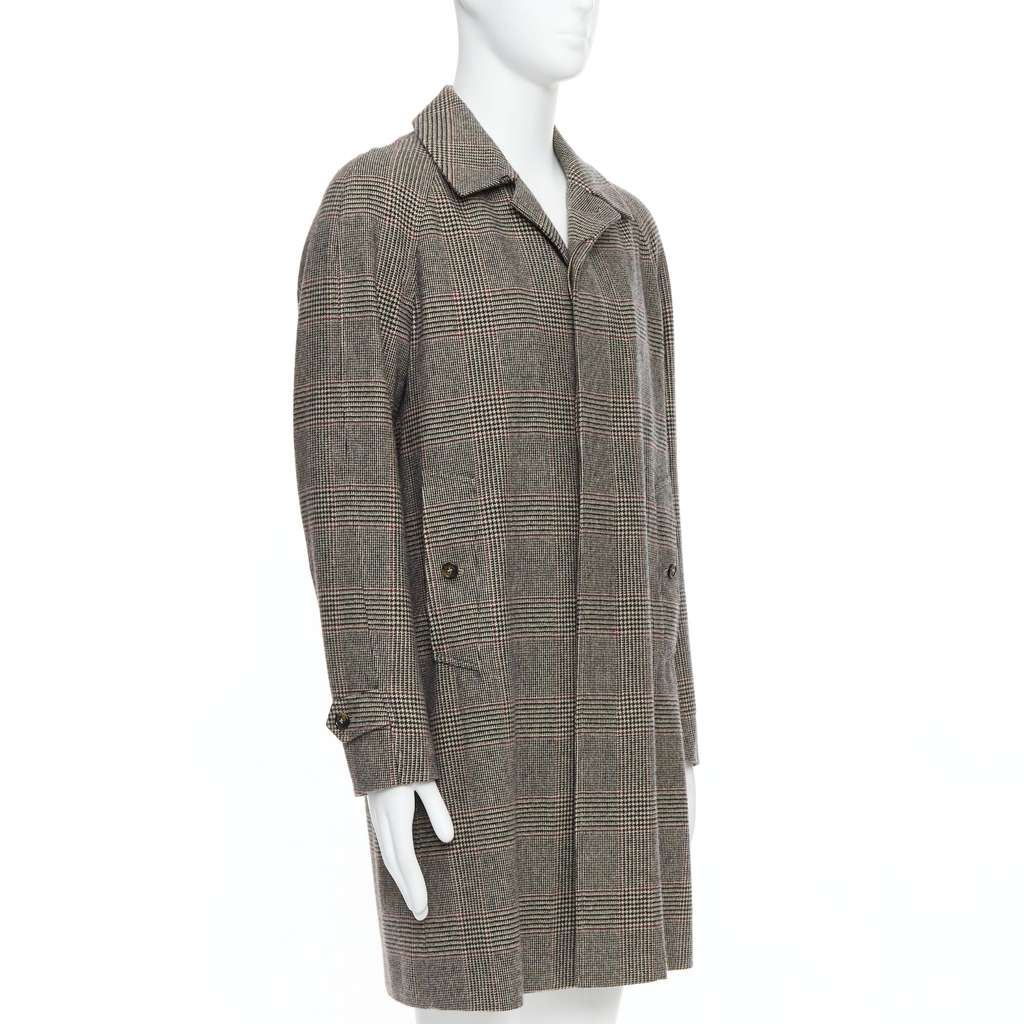 Loro Piana Green Herringbone Coat Beige Cashmere Never worn - Inside View