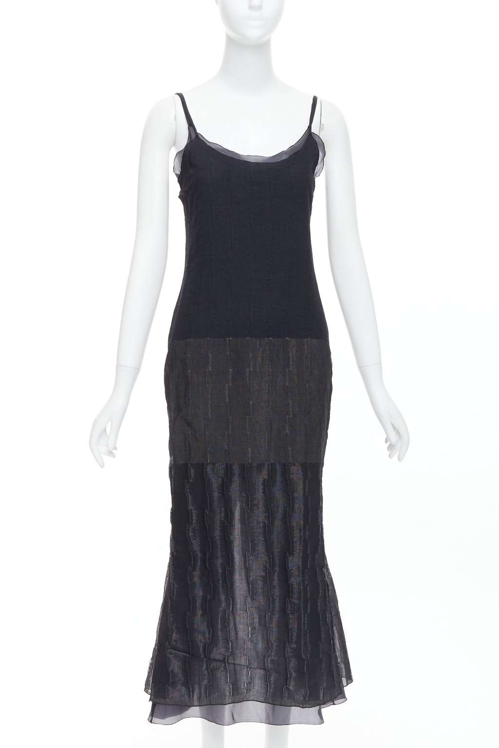 Romeo Gigli Crinkled Dress Shawl Black Wool Never worn - Back View