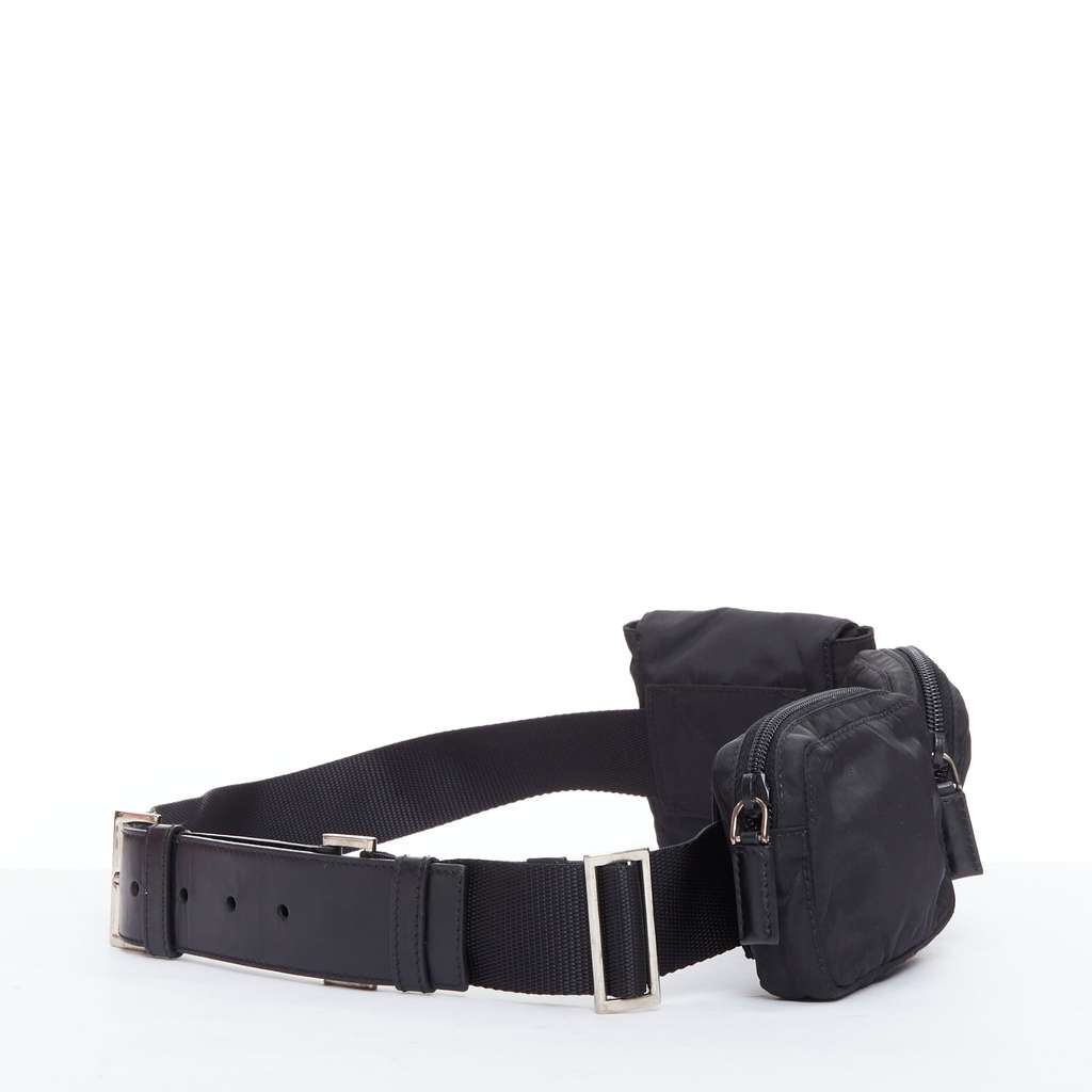 Prada Nylon Triple Waist Bag Black Good - Inside View