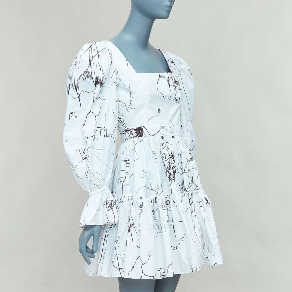 Alexander McQueen Sketch Puff Dress White Cotton Never worn - Inside View