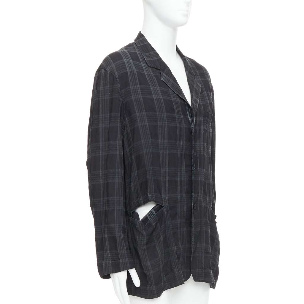 Yohji Yamamoto Grey Slashed Blazer Grey Never worn - Front View