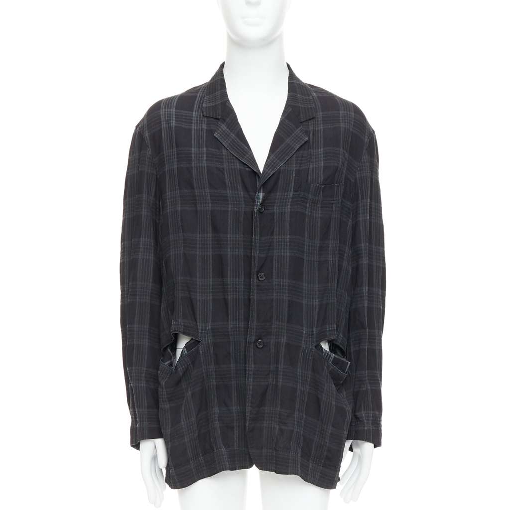 Yohji Yamamoto Grey Slashed Blazer Grey Never worn - Inside View