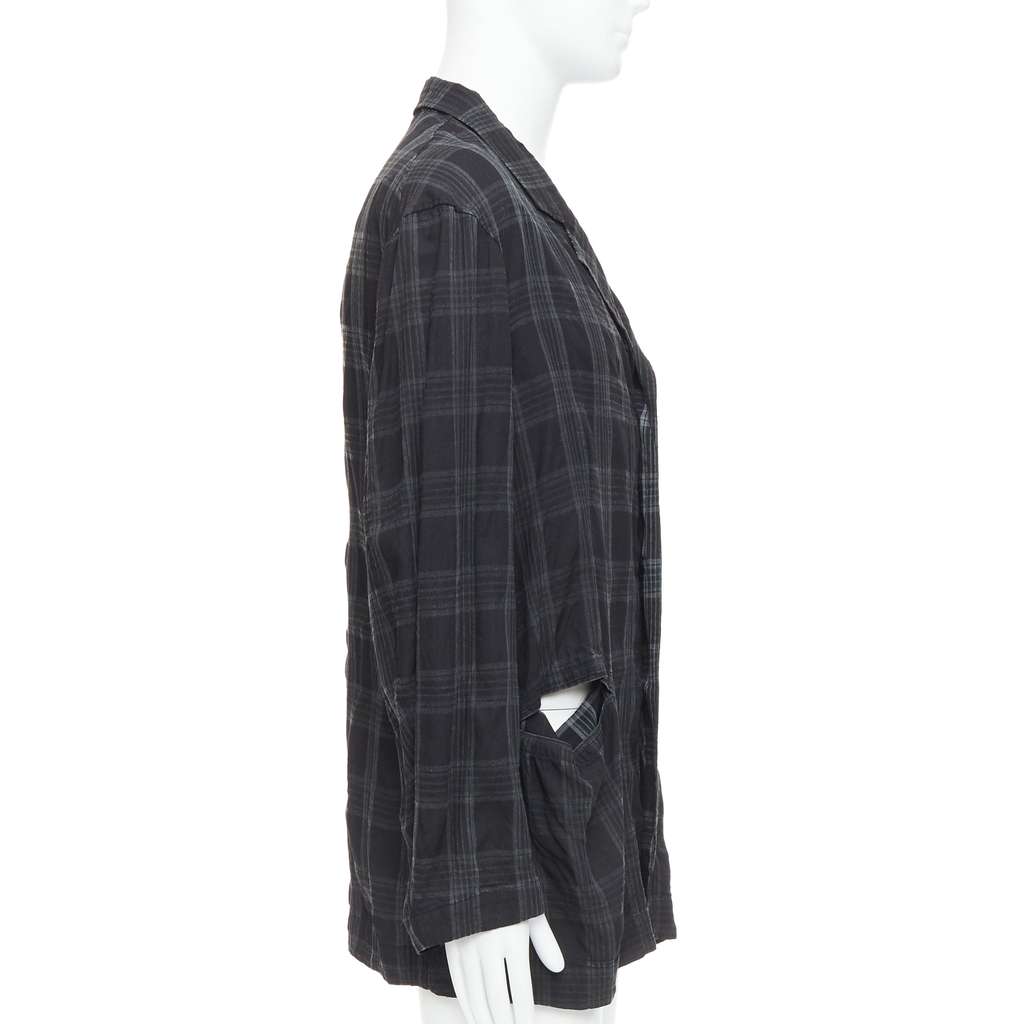 Yohji Yamamoto Grey Slashed Blazer Grey Never worn - Box View