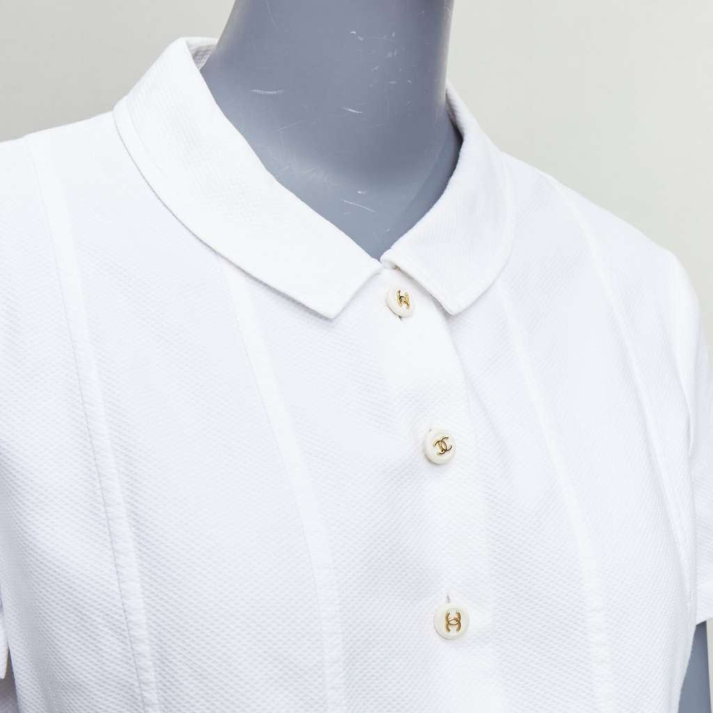 Chanel Cotton CC Logo Crop Shirt White Cotton Very good - Back View