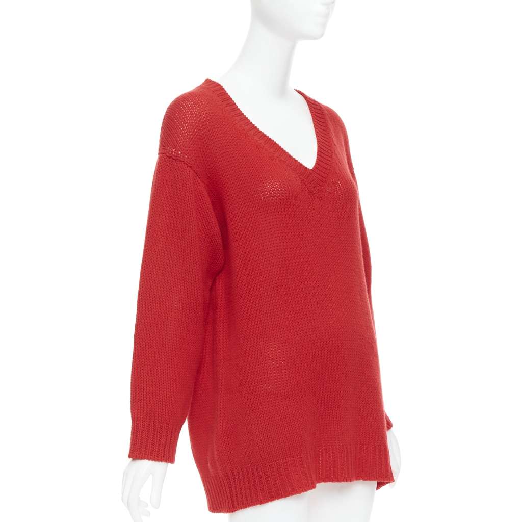 Dior Oversized Sweater Red Cashmere Very good - Inside View