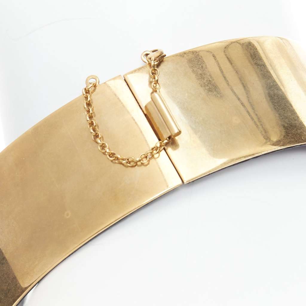 Celine Minimal Choker Necklace Gold Metal Good - Back View