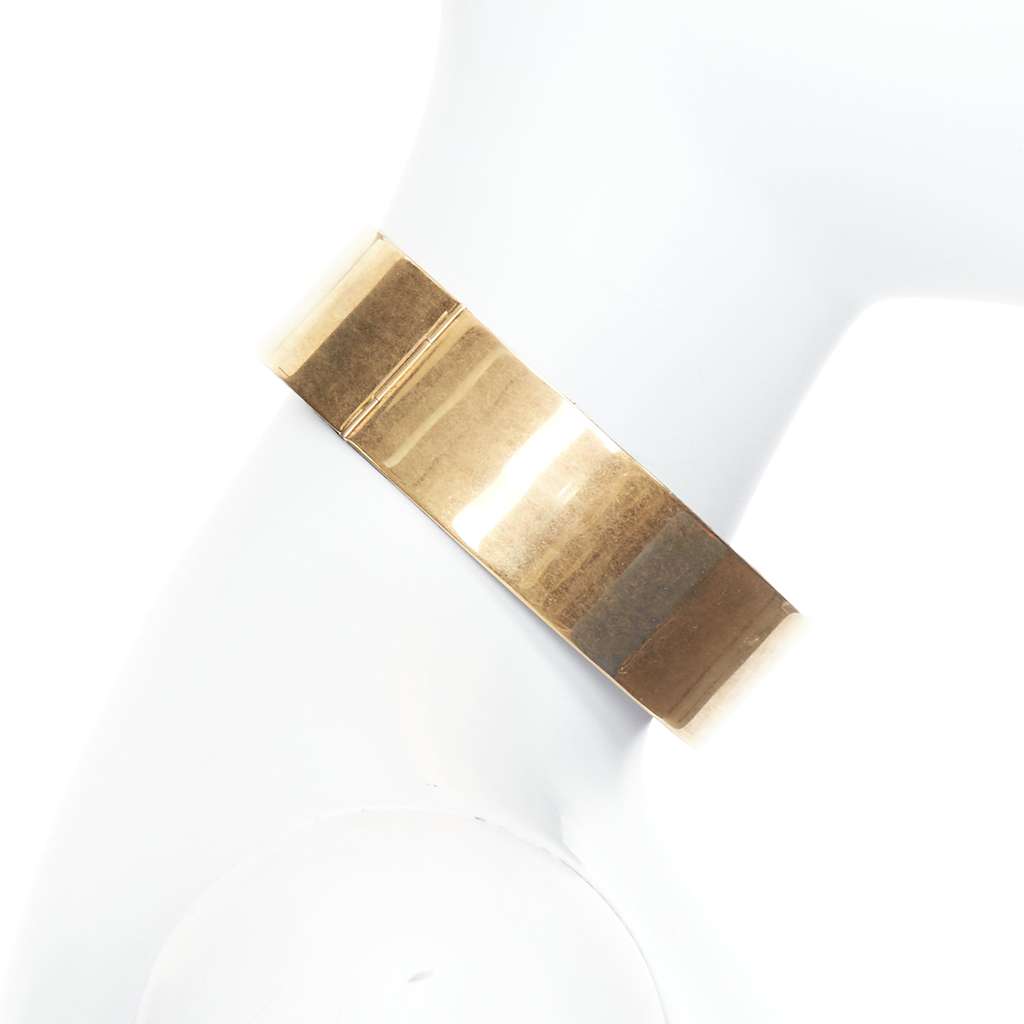Celine Minimal Choker Necklace Gold Metal Good - Model View