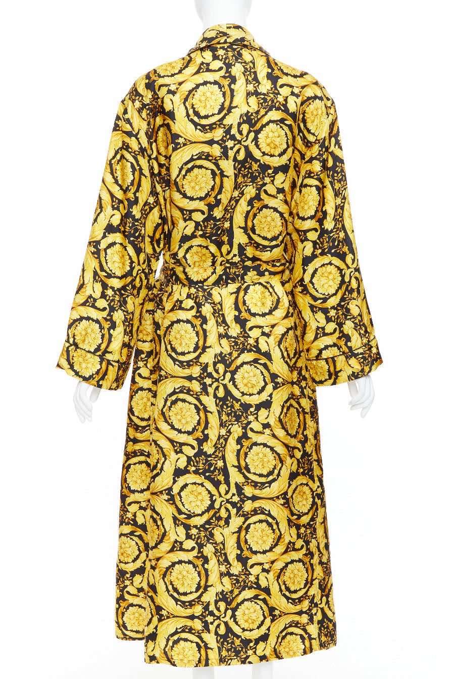 Versace Gold Black Robe Gold Silk Never worn, with tag - Box View
