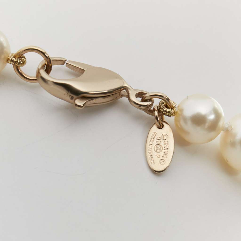Chanel Camelia Pearl Necklace Black Pearl Good - Box View