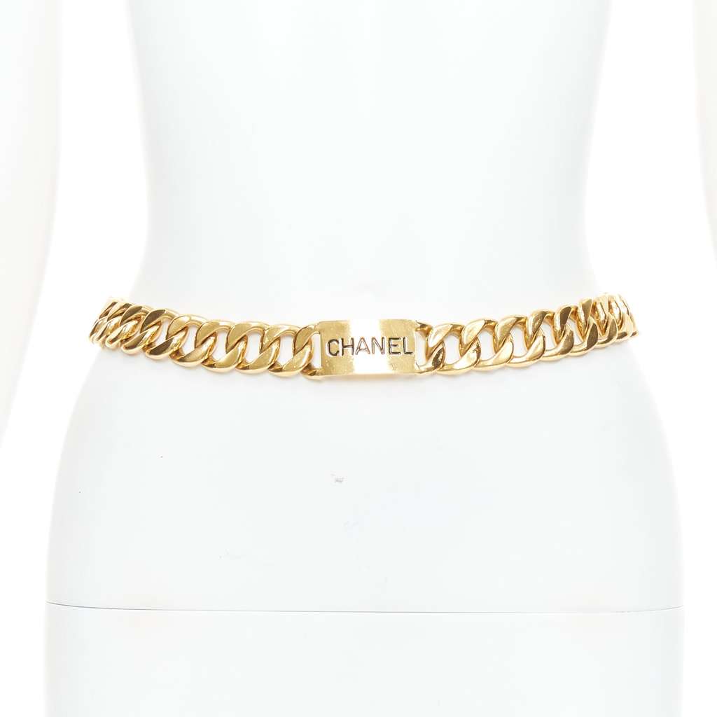 Chanel Logo Grid Platform Boots Gold Metal Good - Front View