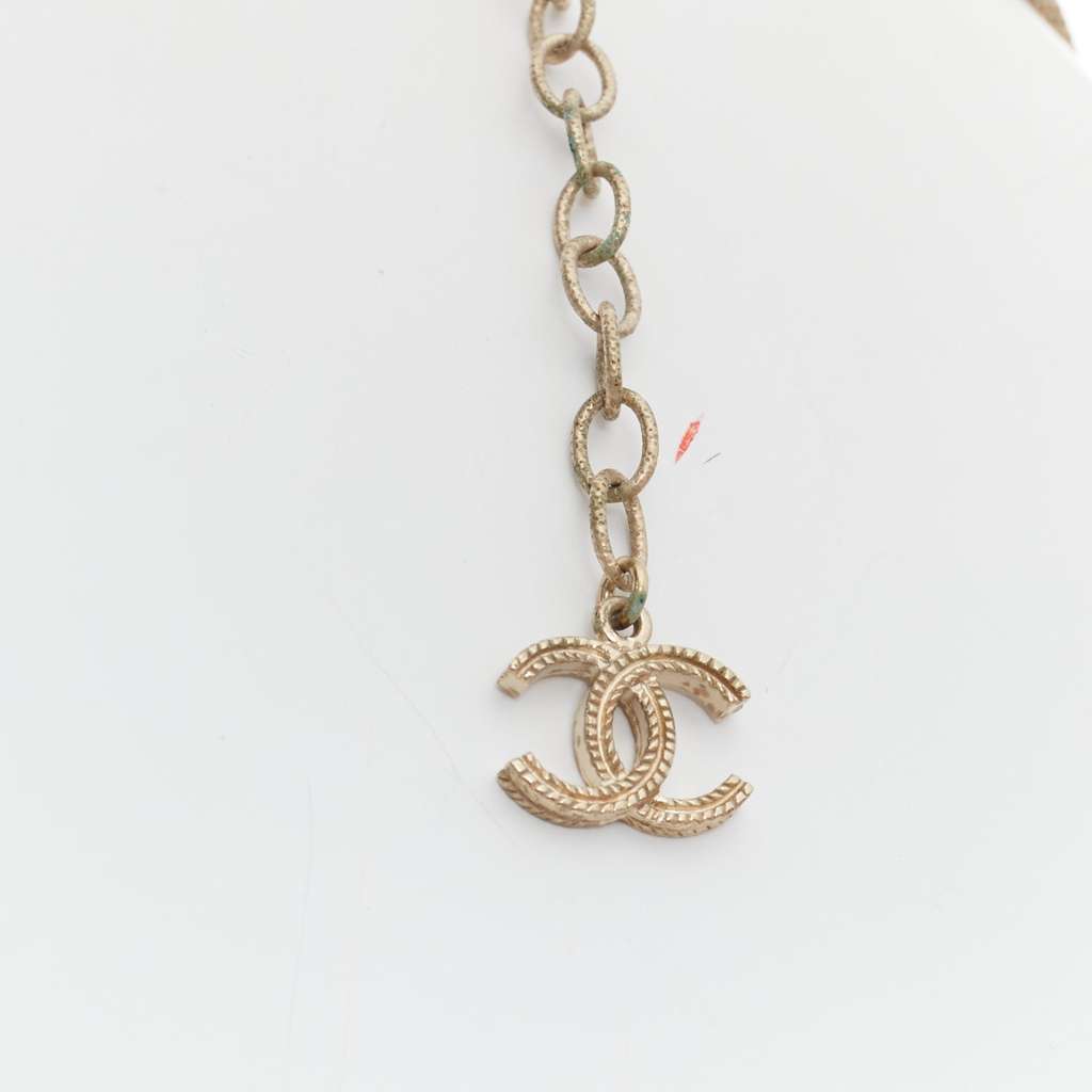 Chanel Suede Quilted Heel Boots Gold Metal Very good - Box View