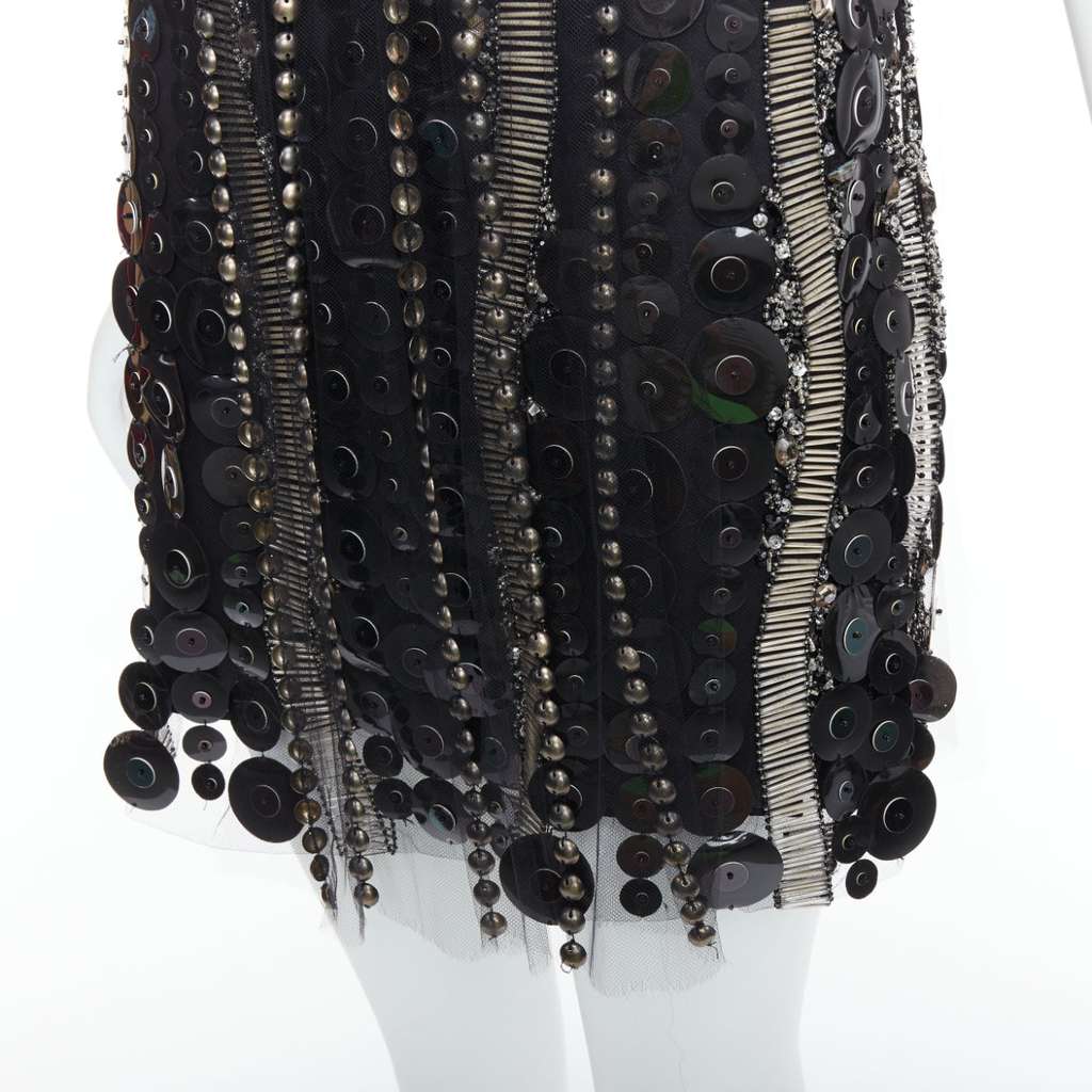 Collette Dinnigan Jewelled Party Dress Black Good - Back View