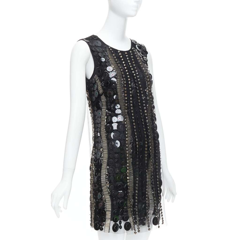 Collette Dinnigan Jewelled Party Dress Black Good - Inside View