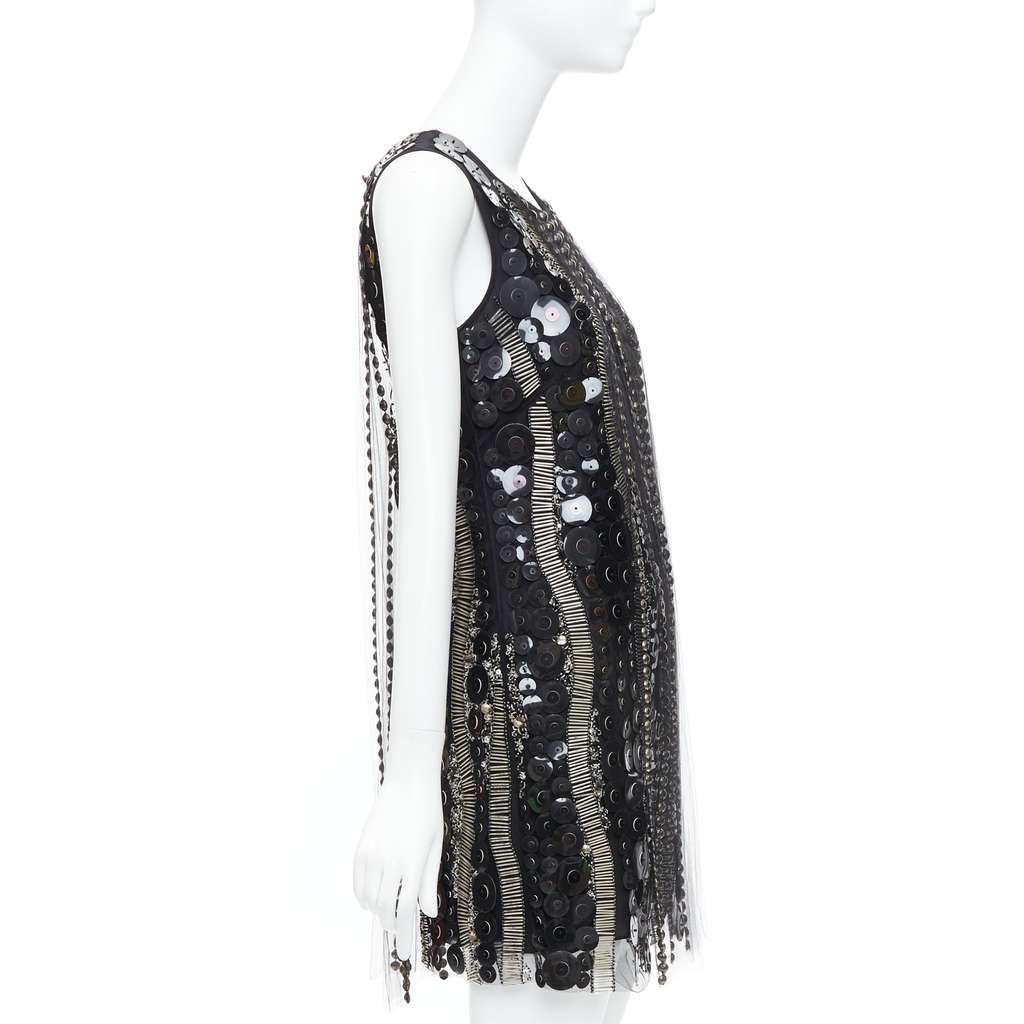 Collette Dinnigan Jewelled Party Dress Black Good - Model View