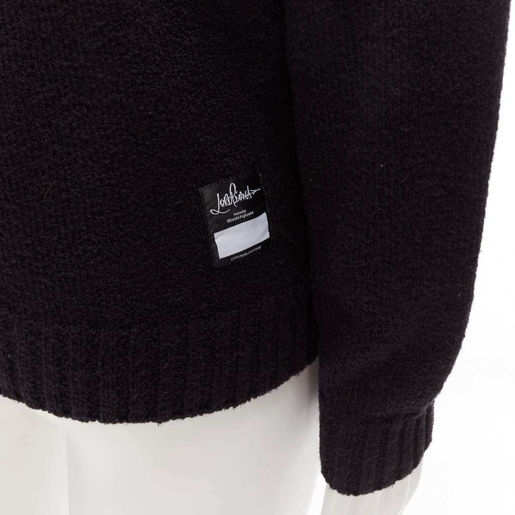 Loro Piana Logo Tab Knit Sweater Black Cotton Never worn - Back View