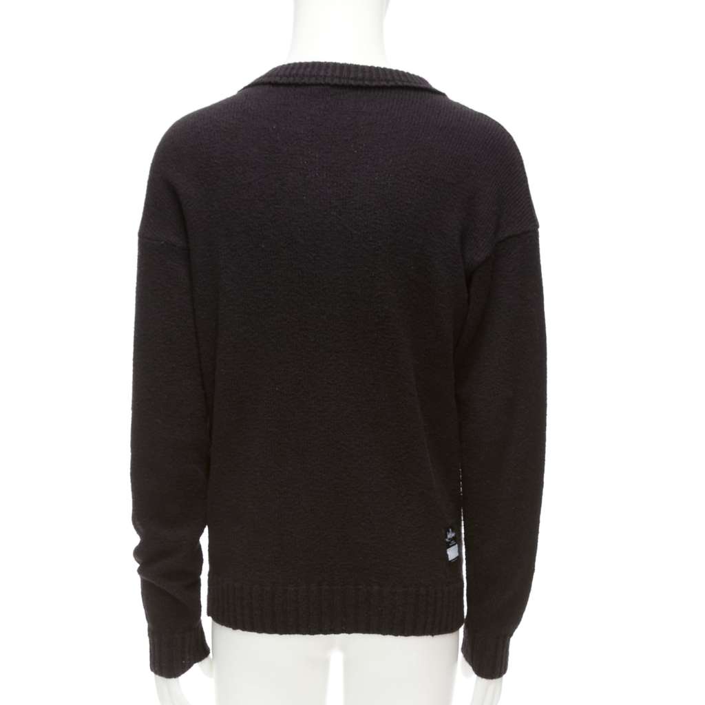 Loro Piana Logo Tab Knit Sweater Black Cotton Never worn - Box View