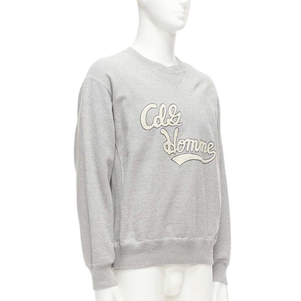 Comme Des Garcons Logo Varsity Sweatshirt Grey Cotton Never worn - Inside View