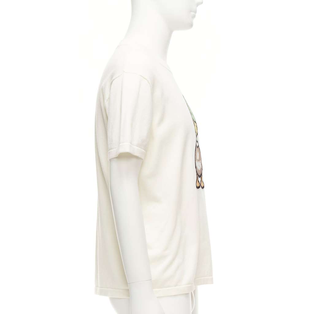 Louis Vuitton Duck Intarsia Top Ecru Cotton Very good - Model View