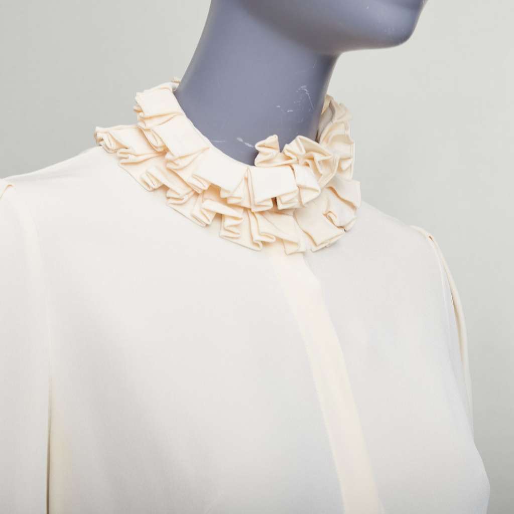 Alexander McQueen Victorian Darted Blouse Beige Silk Very good - Back View