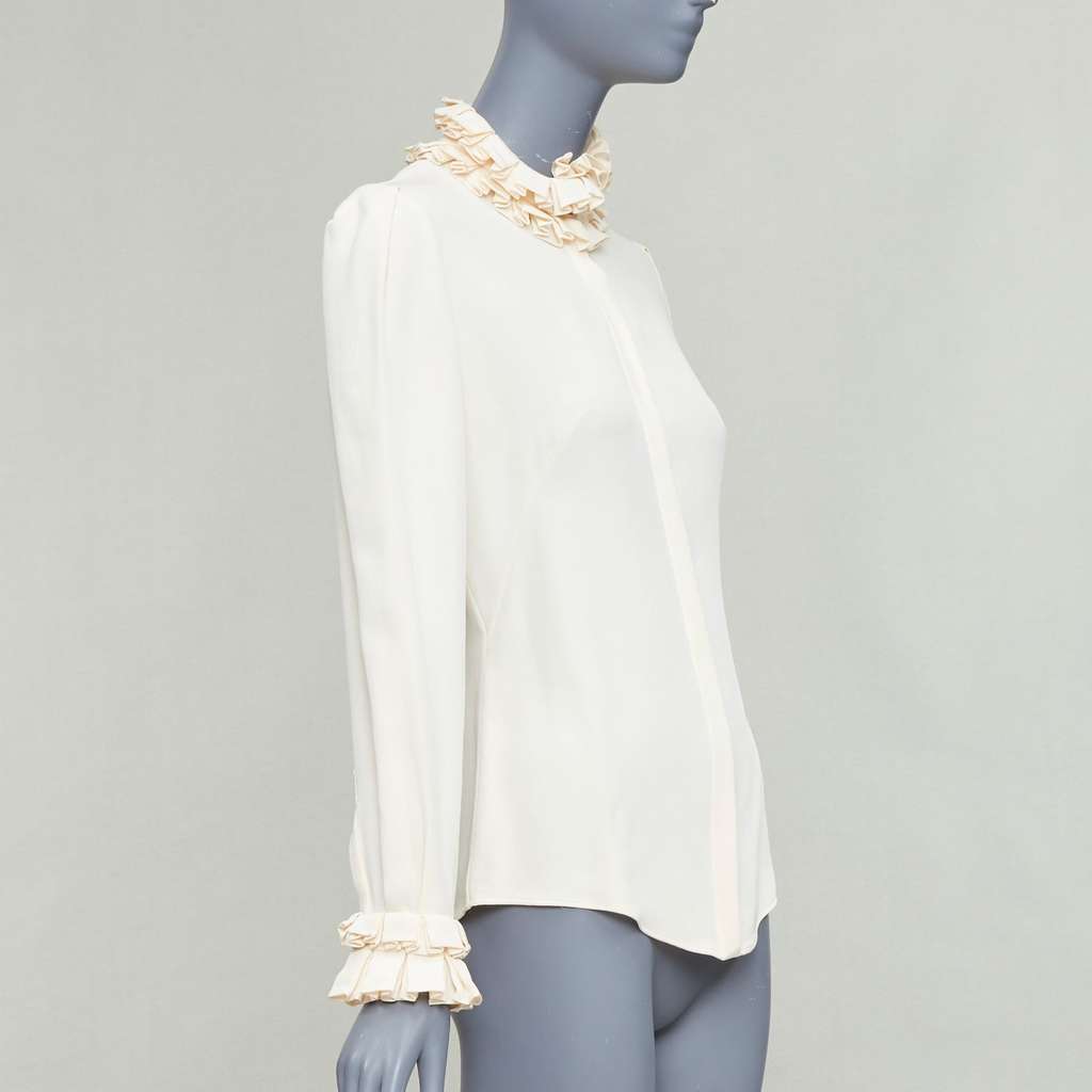 Alexander McQueen Victorian Darted Blouse Beige Silk Very good - Inside View