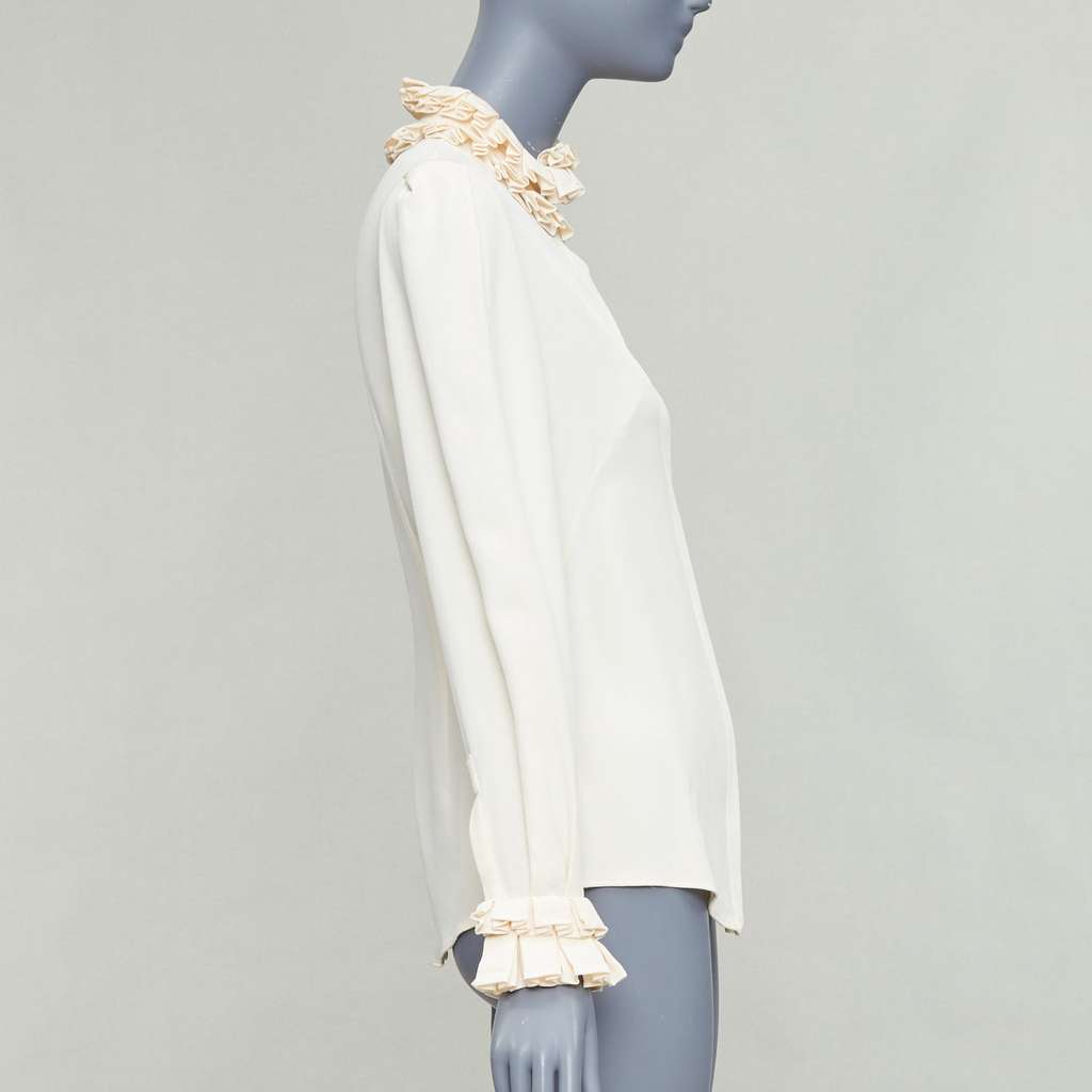 Alexander McQueen Victorian Darted Blouse Beige Silk Very good - Model View
