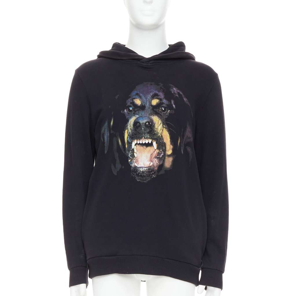 Givenchy Rottweiler Hoodie Black Cotton Fair condition - Front View