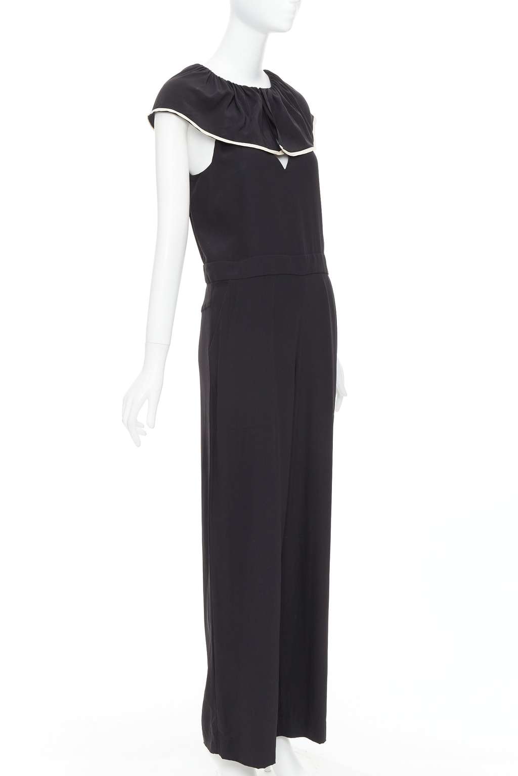 Chloé Silk Ruffle Jumpsuit Black Silk Very good - Inside View