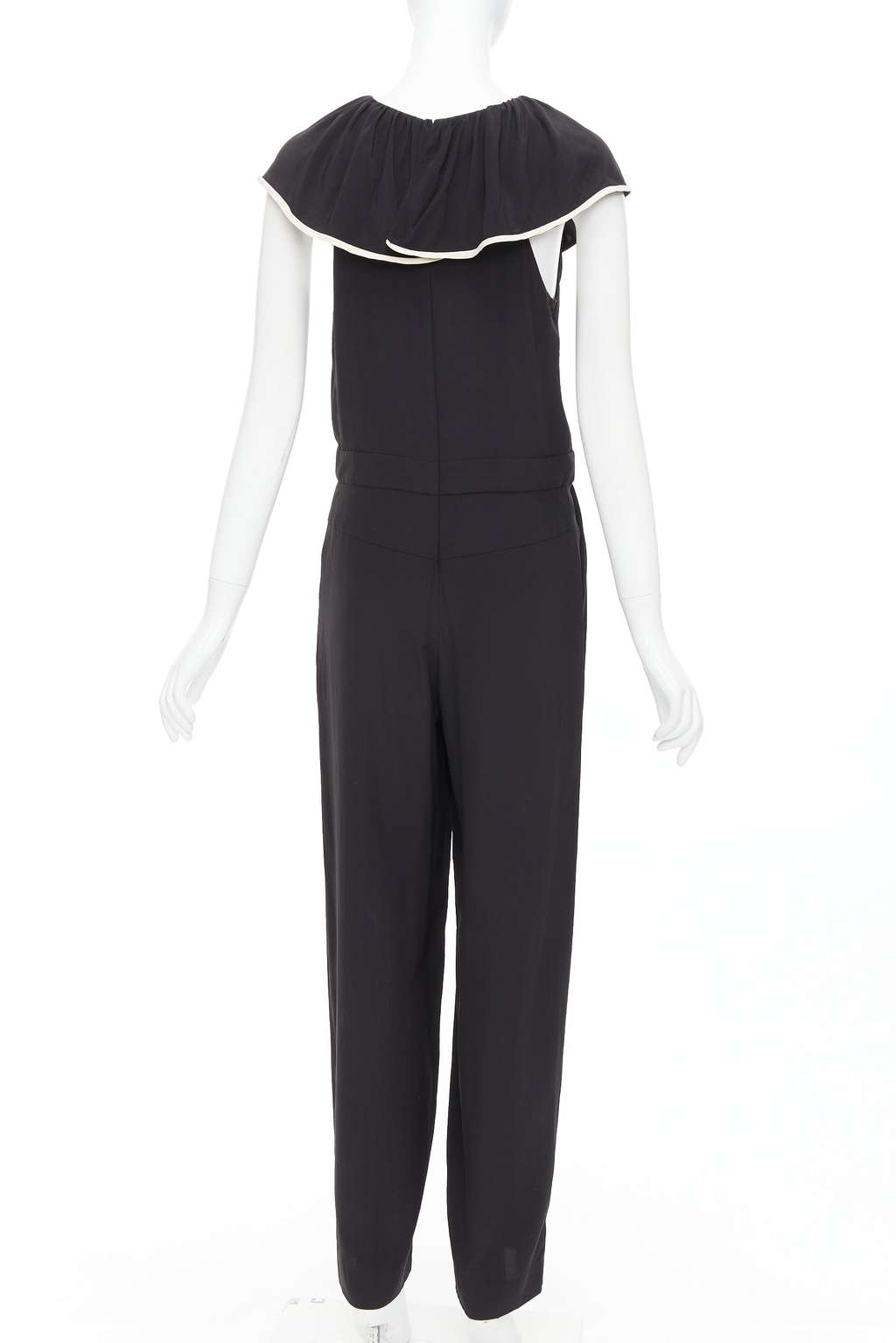 Chloé Silk Ruffle Jumpsuit Black Silk Very good - Box View
