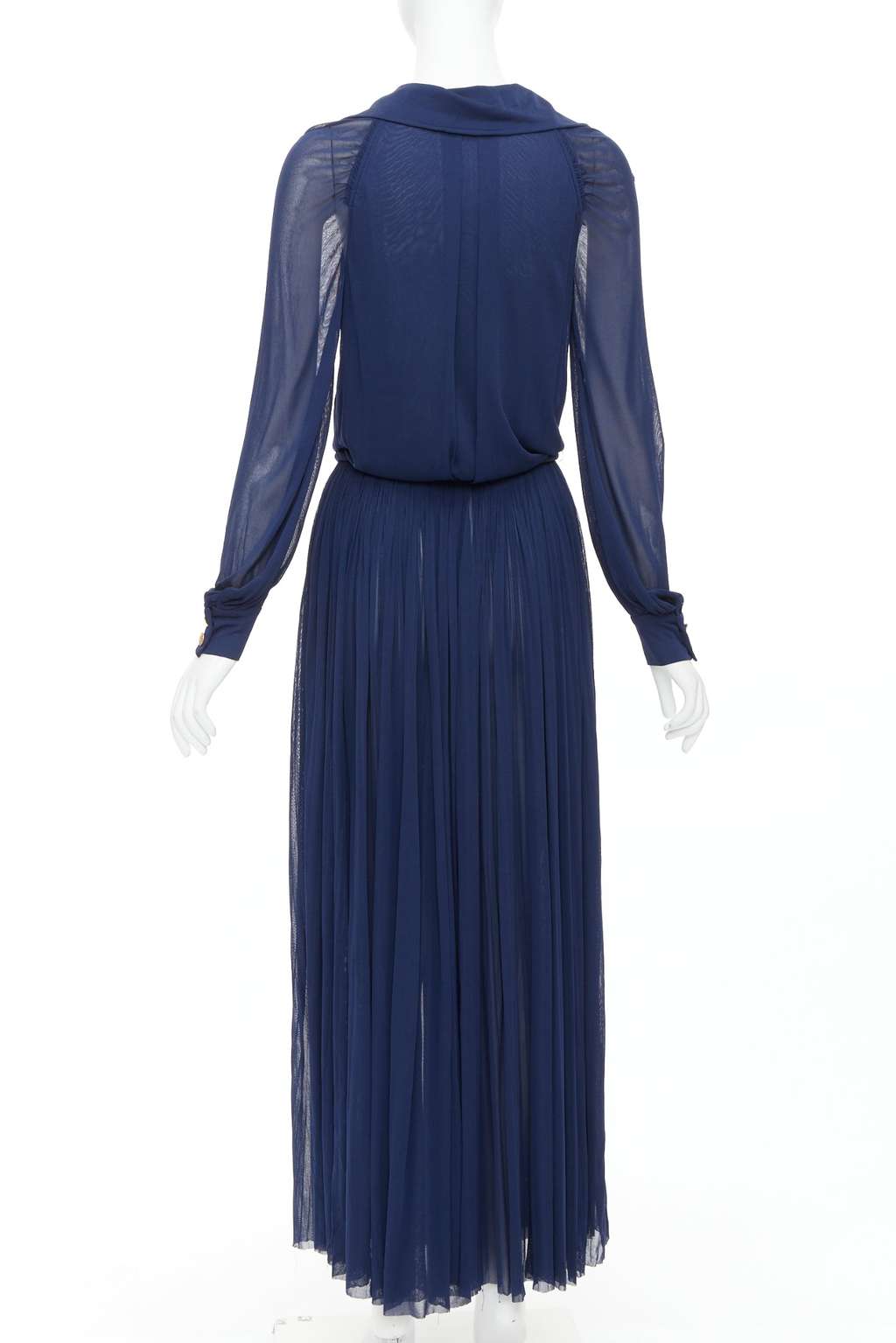 Chanel Owl Logo Dress Navy Viscose Good - Box View