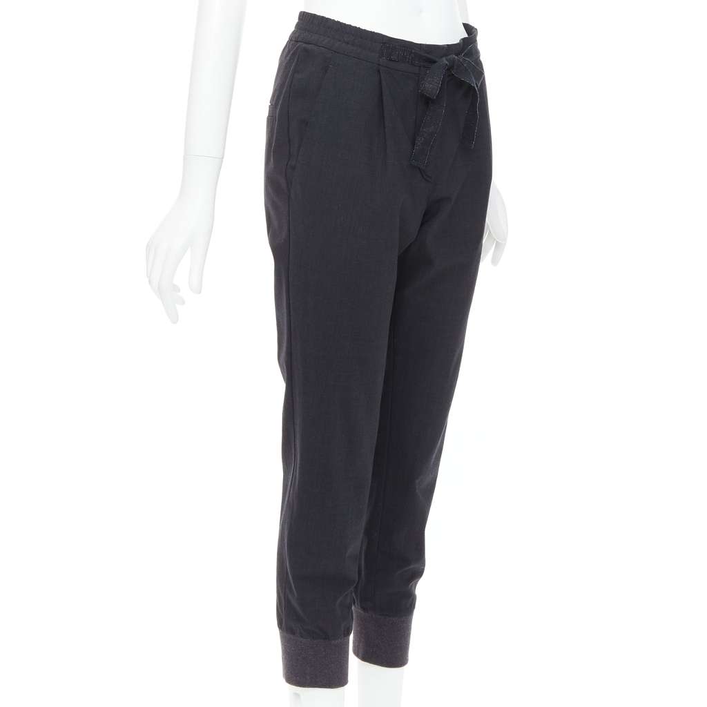 Brunello Cucinelli Relaxed Jogger Pants Grey Wool Very good - Inside View