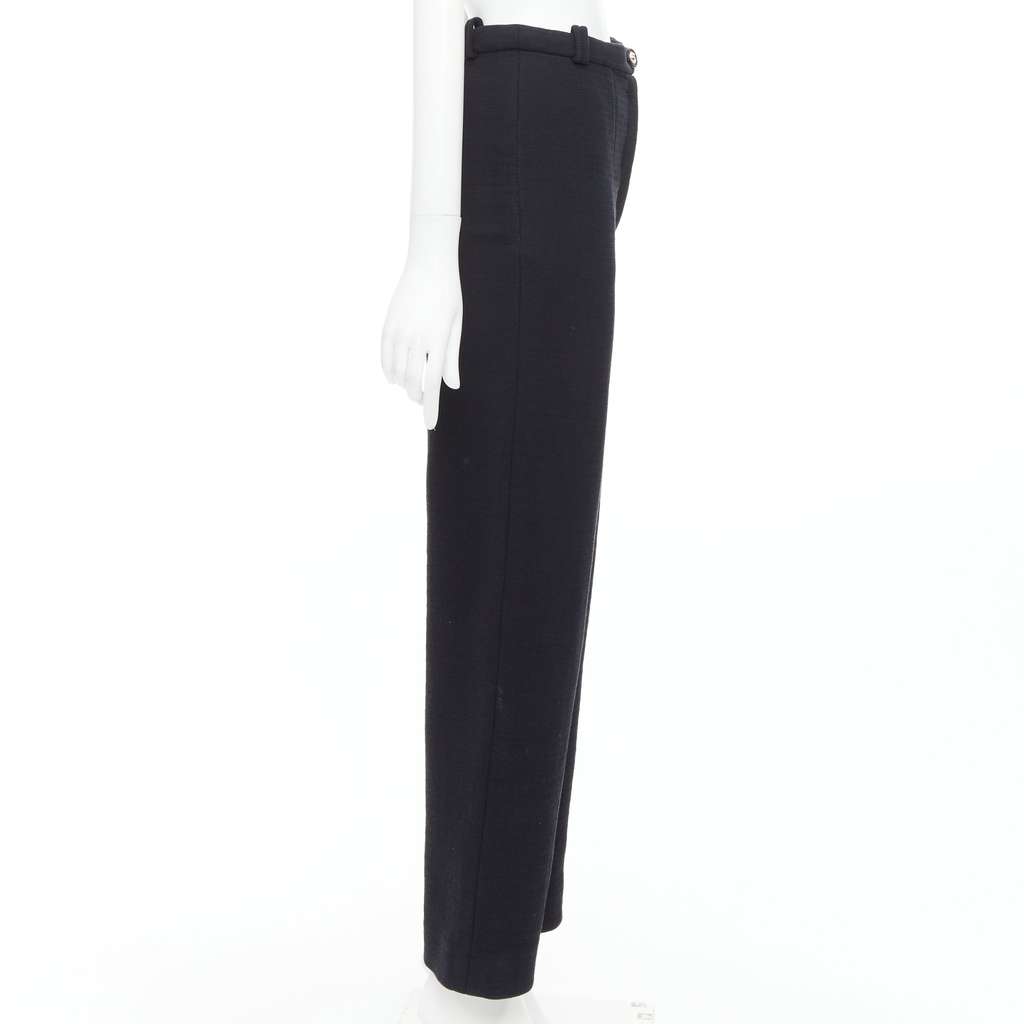 Chanel Crystal Button Pants Black Cotton Very good - Model View