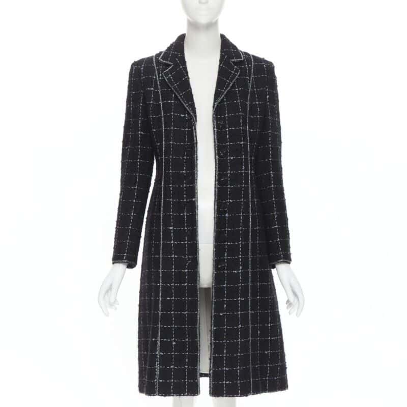 Luisa Beccaria Tweed coat Black Wool Very good - Inside View