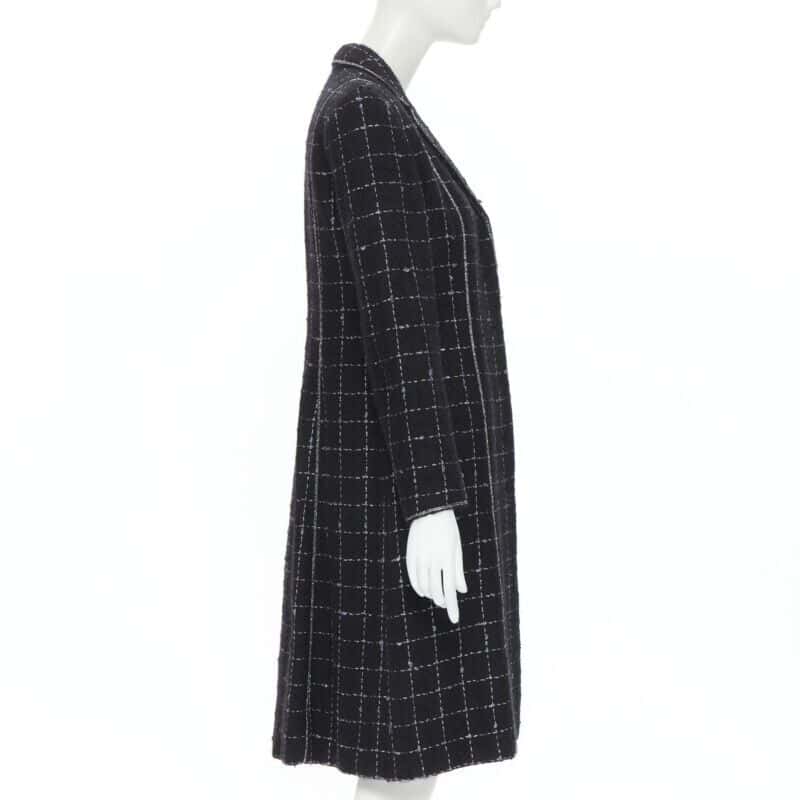 Luisa Beccaria Tweed coat Black Wool Very good - Box View
