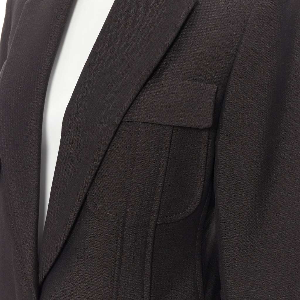 Gucci Military blazer suit Brown Wool Very good - Back View