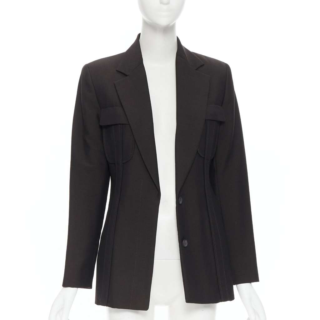 Gucci Military blazer suit Brown Wool Very good - Inside View