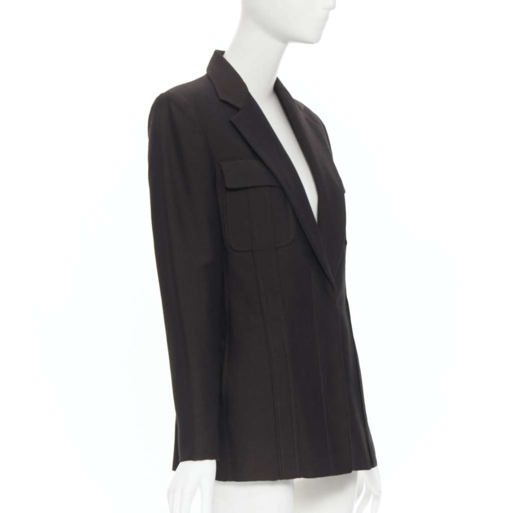 Gucci Military blazer suit Brown Wool Very good - Model View