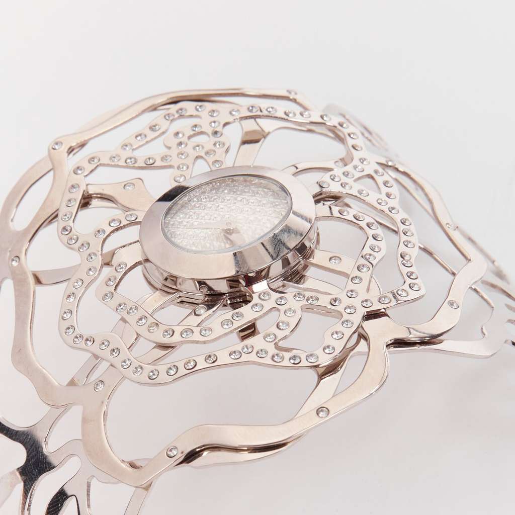 Valentino Garavani Crystal Flower Watch Silver Good - Inside View