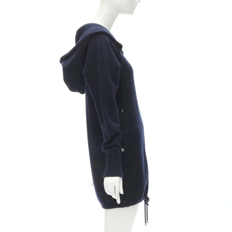 Chanel Zip Hooded Sweater Navy Cashmere Never worn - Box View