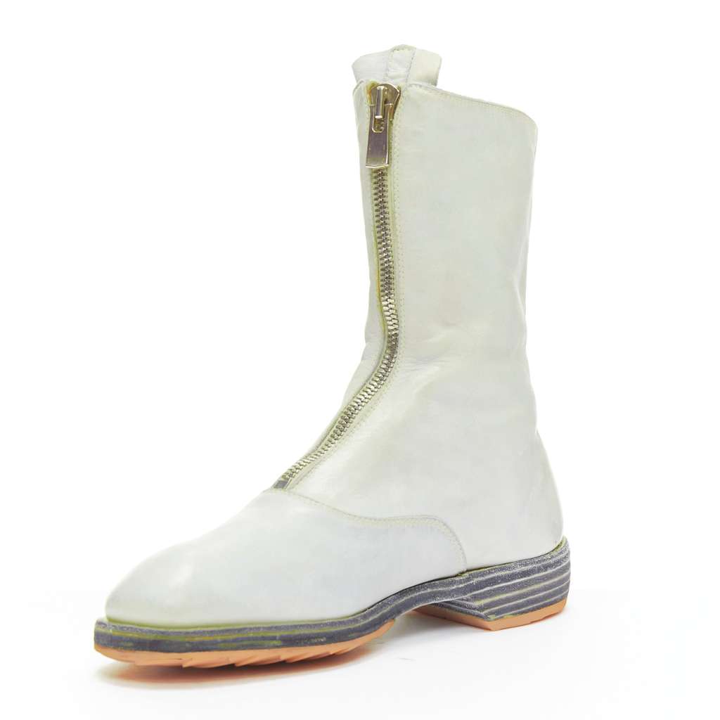 Guidi Ponyhair Cage Heel Boots Grey Leather Very good - Model View