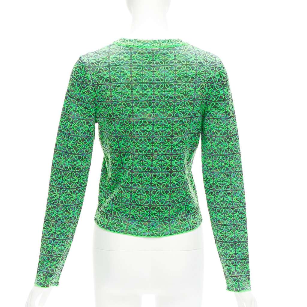 Loewe Anagram Cropped Sweater Green Wool Never worn - Box View