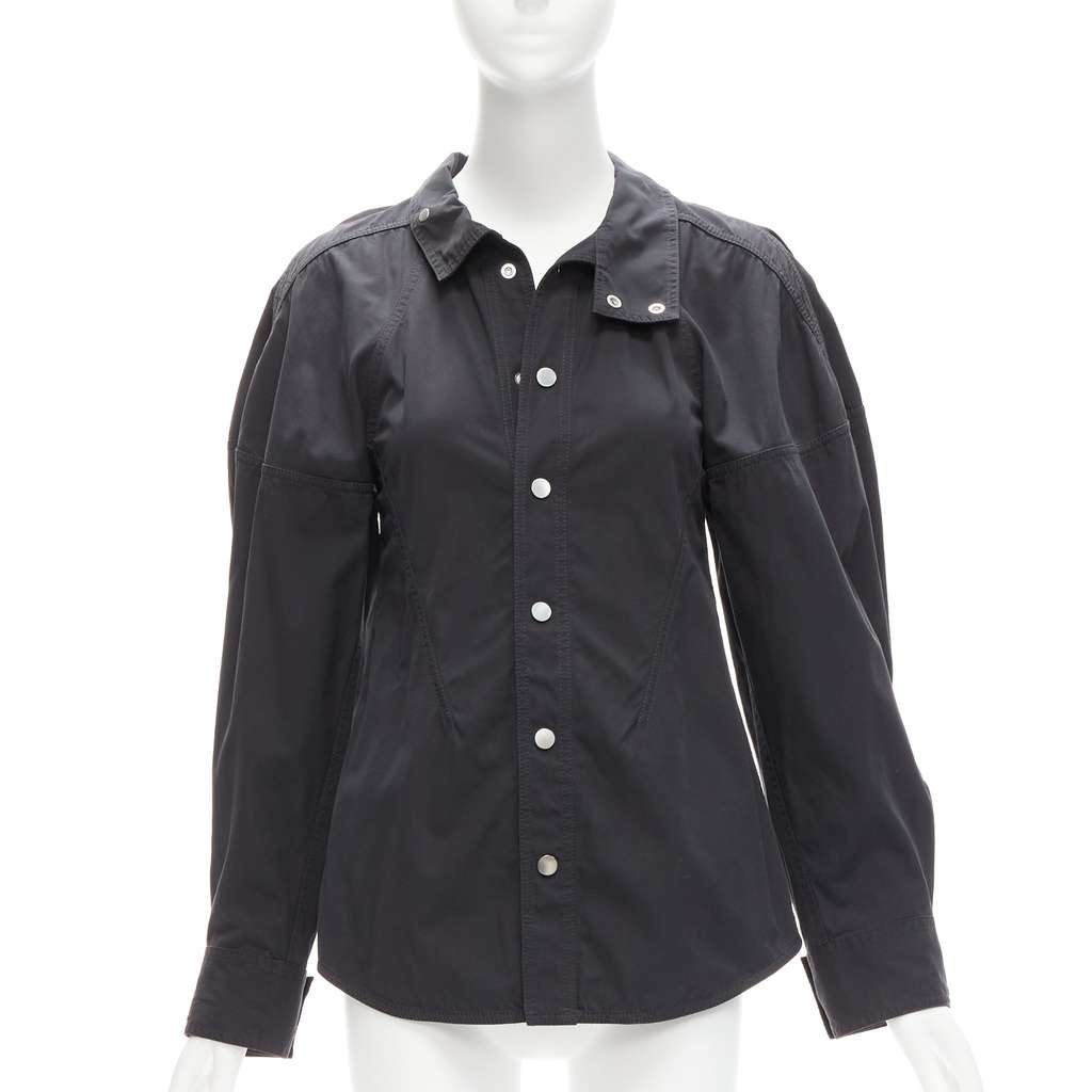 Bottega Veneta 3D Snap Shirt Black Cotton Good - Front View