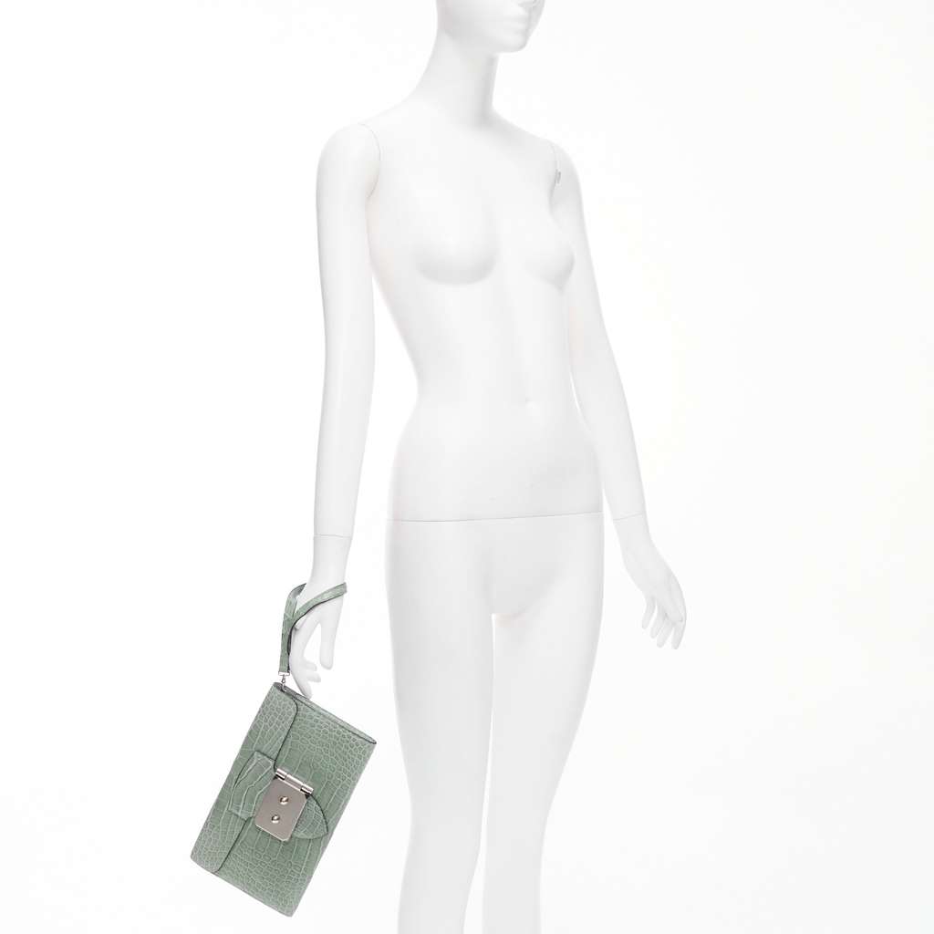 Hermès Goodlock Green Leather Good - Back View