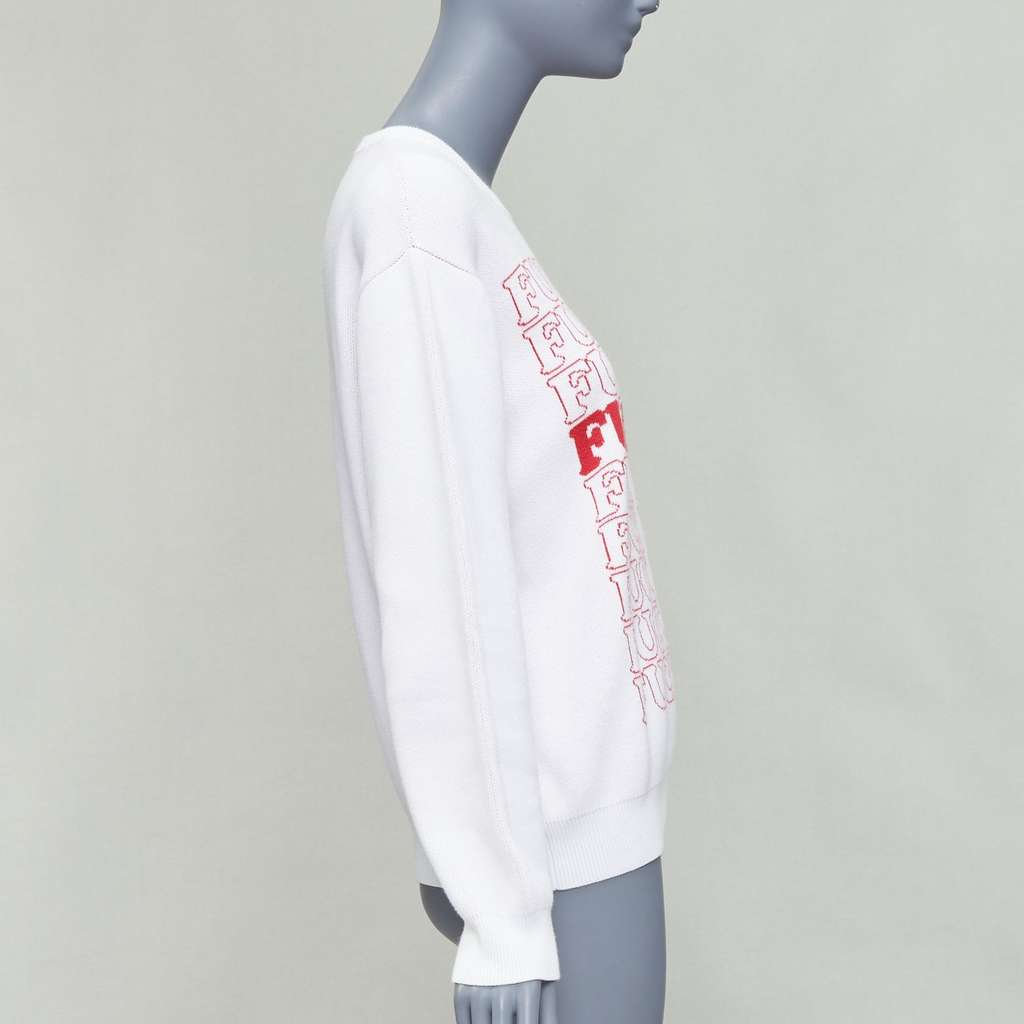 Supreme Slogan Pullover White Cotton Good - Model View