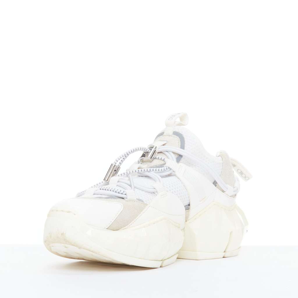 Jimmy Choo Diamond Trail White Leather Good - Model View