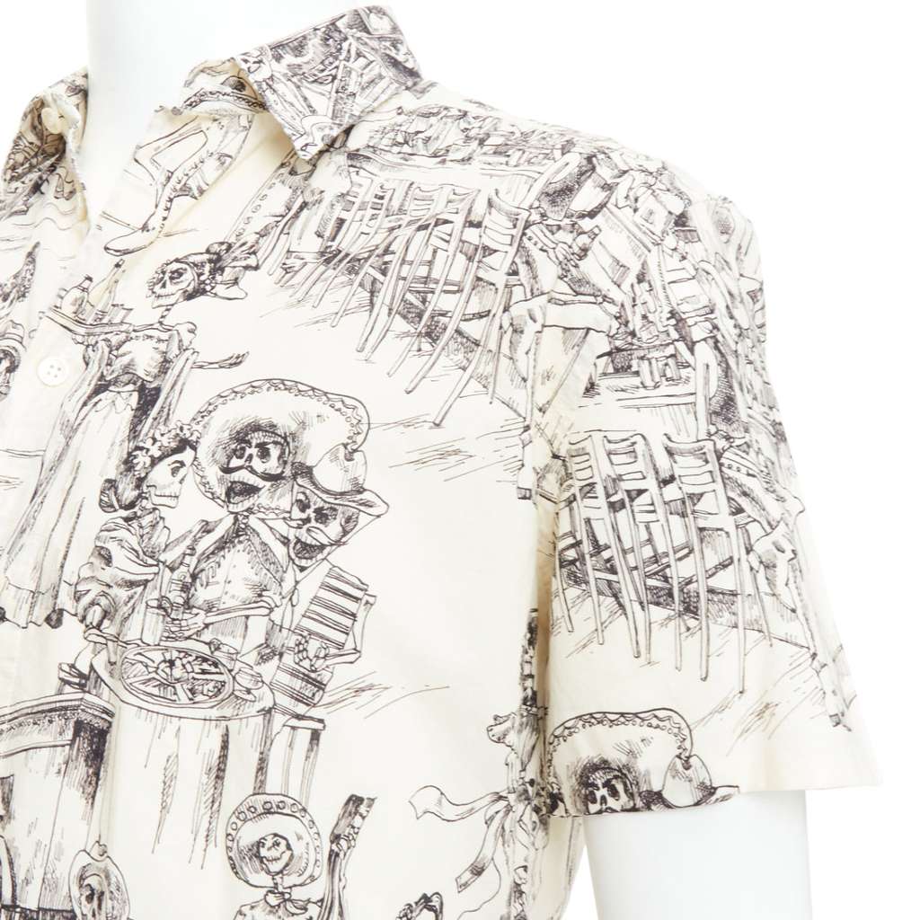 Saint Laurent Skeleton Print Shirt Beige Cotton Very good - Back View