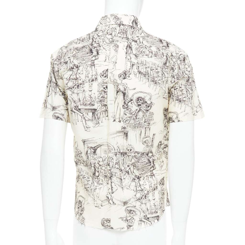 Saint Laurent Skeleton Print Shirt Beige Cotton Very good - Box View