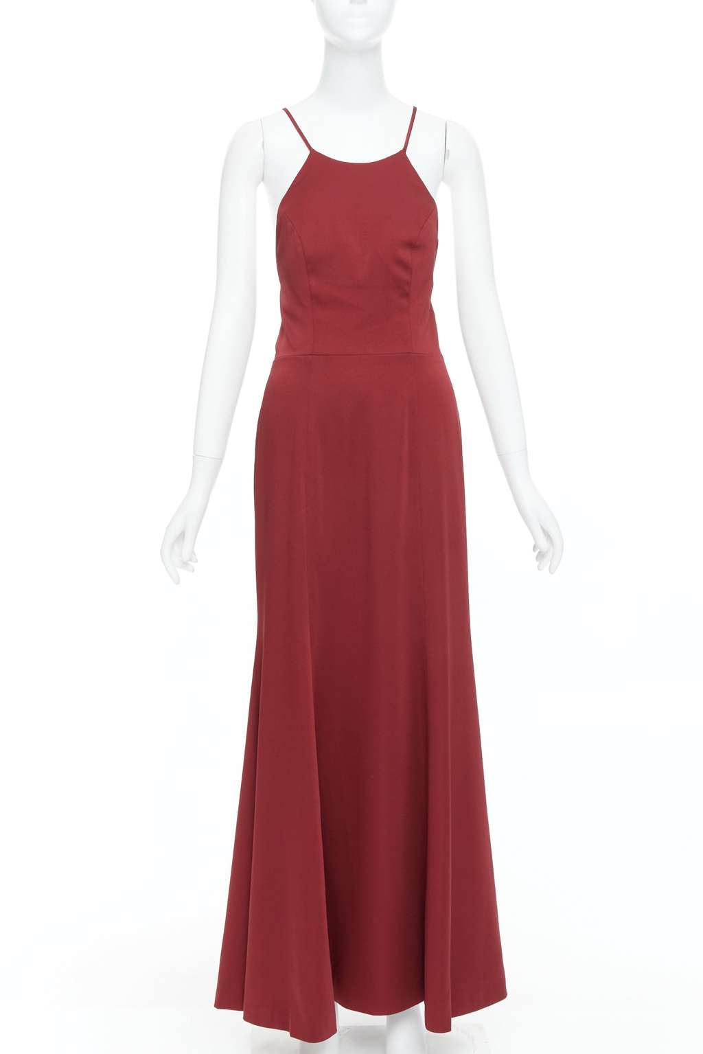 Jenny Yoo Lace Up Gown Red Polyester Very good - Front View