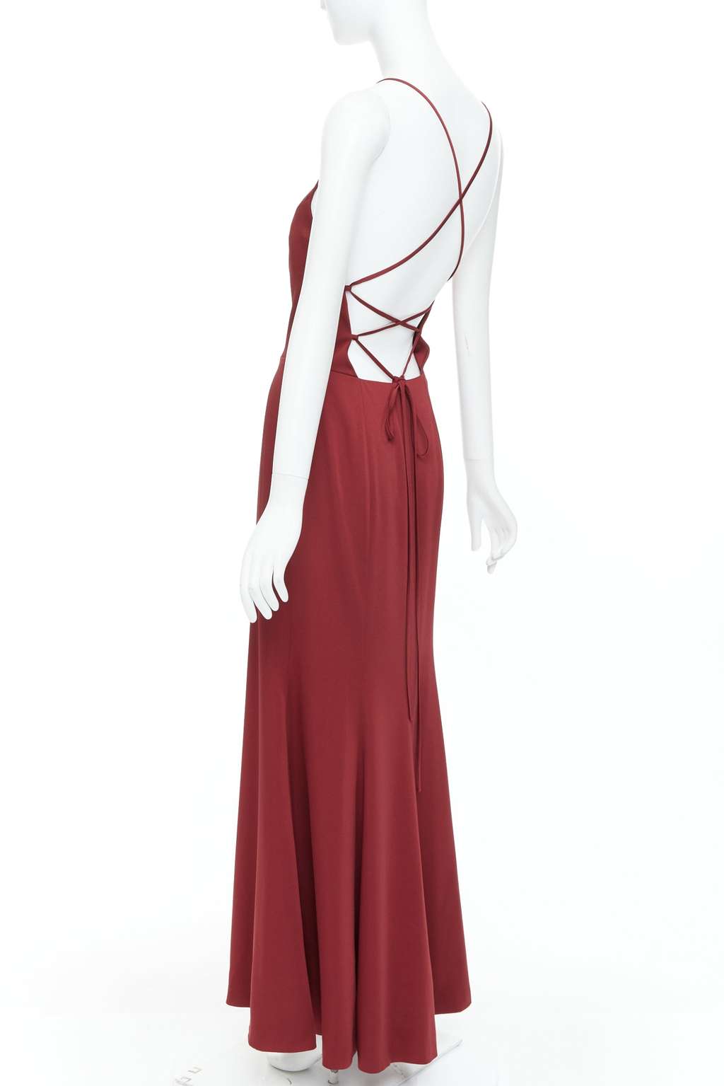 Jenny Yoo Lace Up Gown Red Polyester Very good - Box View